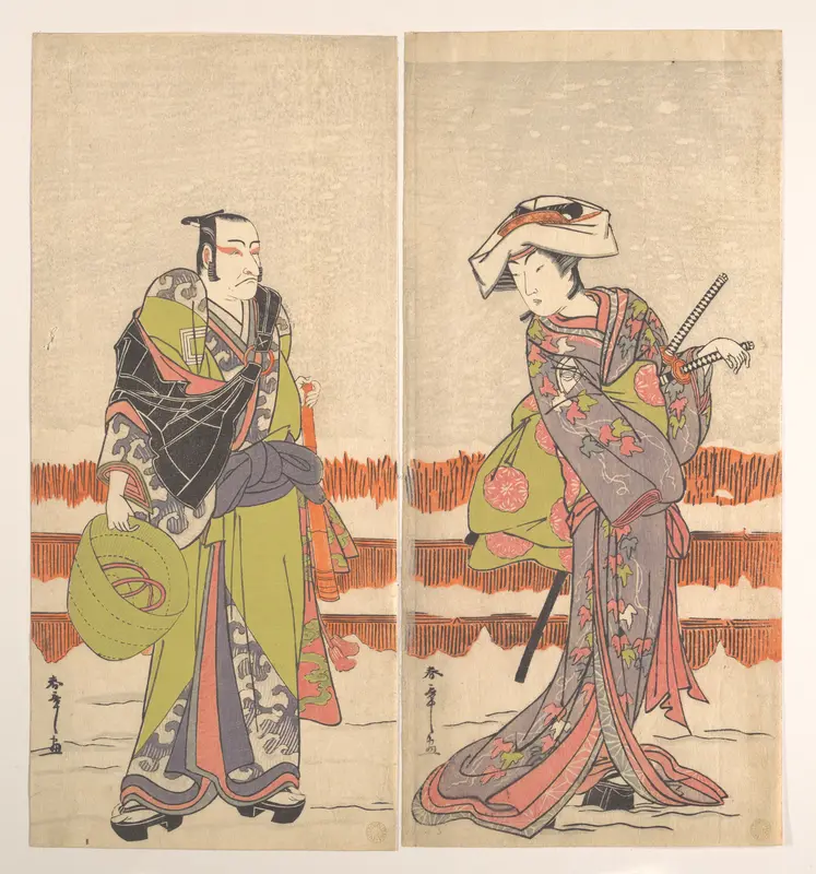 Ichikawa Danjuro Fifth as a Komuso Holding a Basket-Hat in His Right Hand