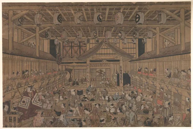 Ichikawa Danjūrō II (?) Performing Shibaraku in the Ichimura Theater Wall Art by Torii Kiyotada - High-Resolution Digital Print