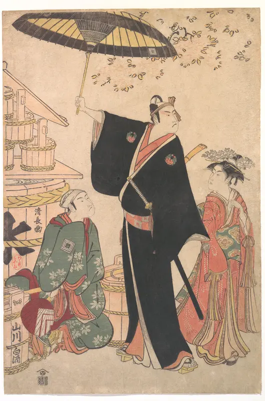 Ichikawa Yaozo III in the Role of Sukeroku from the Play "Yukari no Edo-sakura", also known as "Sukeroku" Wall Art by Torii Kiyonaga - High-Resolution Digital Print