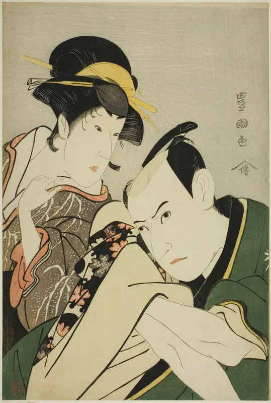 Ichikawa Yaozo lll in the Role of Takebe Genzo and Iwai Kiyotaro in the Role of Tonami