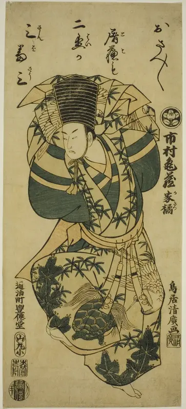 Ichimura Kamezo I performing the Sanbaso dance Wall Art by Torii Kiyohiro - High-Resolution Digital Print