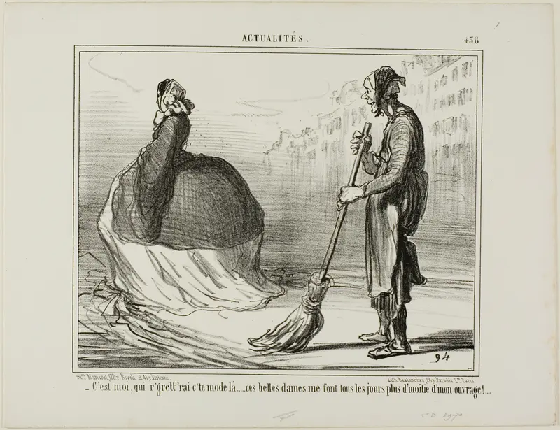 “- I'd regret if this mode gets to be out of fashion one day... these ladies are doing half of my job!,” plate 438 from Actualités