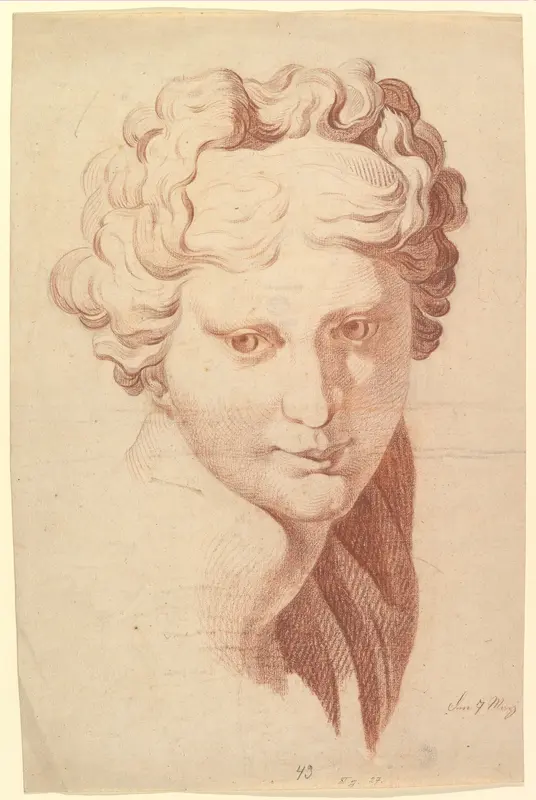 Idealized Female Head, Copied after the Antique Wall Art by Johann Evangelist Kastner - High-Resolution Digital Print
