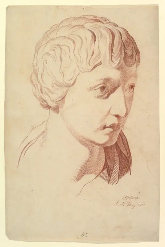 Idealized Head Looking Right, copied after the Antique Wall Art by Johann Evangelist Kastner - High-Resolution Digital Print