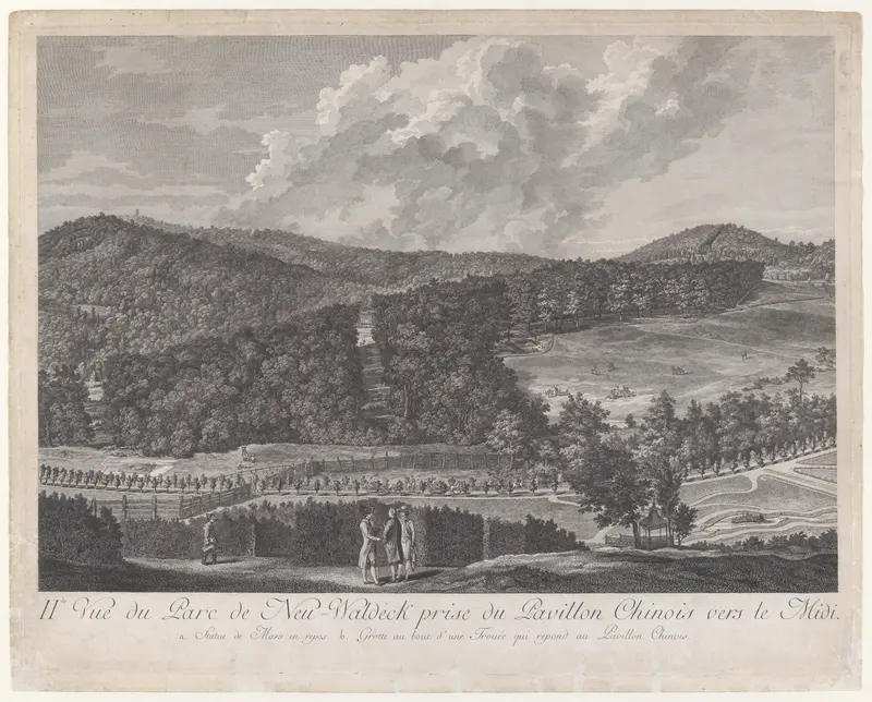 IIde Vue du Parc de Neu-Waldeck prise du Pavillon Chinois vers le Midi, from Views of the Park and Gardens of Marshal Count de Lacy at Neu-waldegg Wall Art by Jakob Matthias Schmutzer - High-Resolution Digital Print