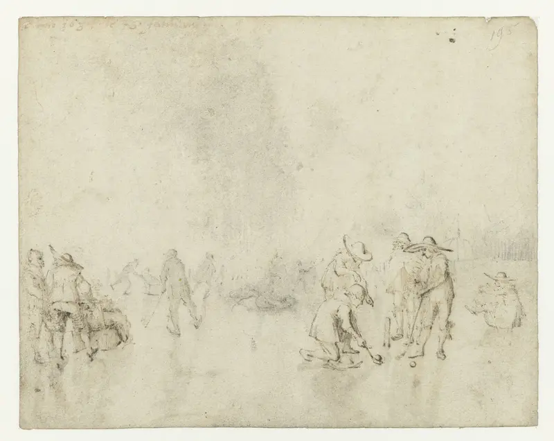 IJsgezicht met kolfspelers Wall Art by Gerard ter Borch (II) - High-Resolution Digital Print