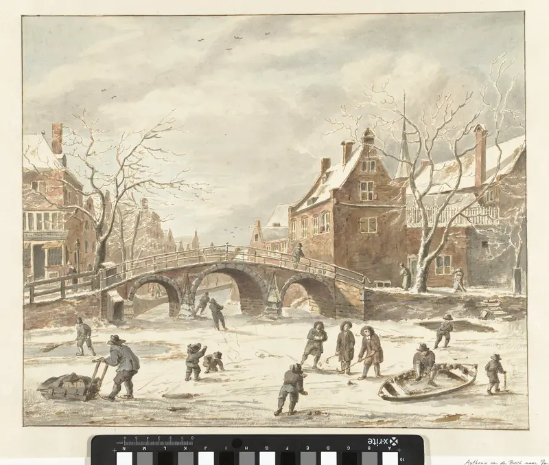 IJspret op de hoek van Spui en Nieuwezijds Voorburgwal Wall Art by Anthonie van den Bos - High-Resolution Digital Print