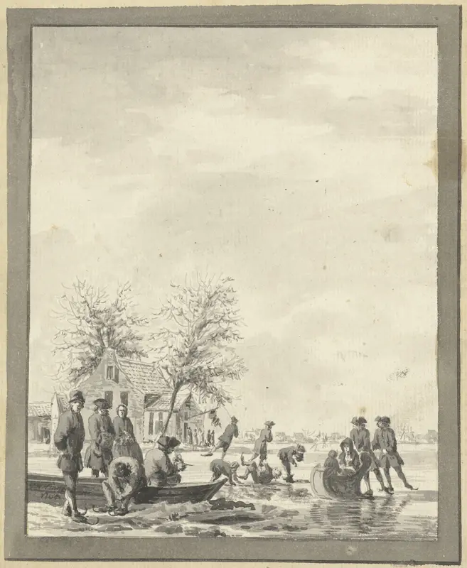 IJsvermaak op het Buiten Spaarne bij Haarlem bij de Herberg Wall Art by Vincent Jansz. van der Vinne - High-Resolution Digital Print
