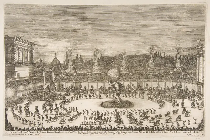 Il Mondo Festeggiante: Entrance of Cosimo III de' Medici Wall Art by Stefano della Bella - High-Resolution Digital Print