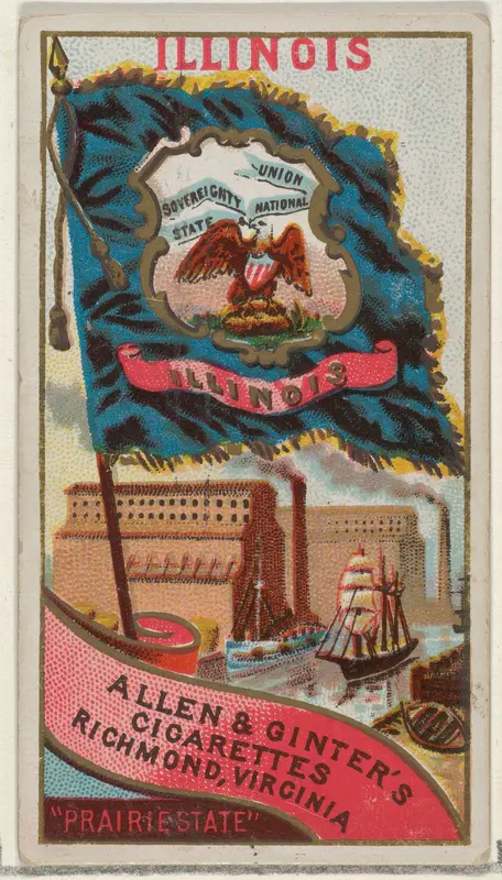 Illinois, from Flags of the States and Territories (N11) for Allen & Ginter Cigarettes Brands Wall Art by Allen & Ginter - High-Resolution Digital Print