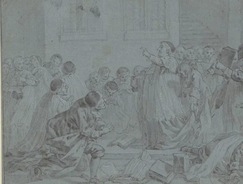 Illustratie bij de vijfde zang van Le Lutrin door Nicolas Boileau Despréaux Wall Art by Unknown - High-Resolution Digital Print