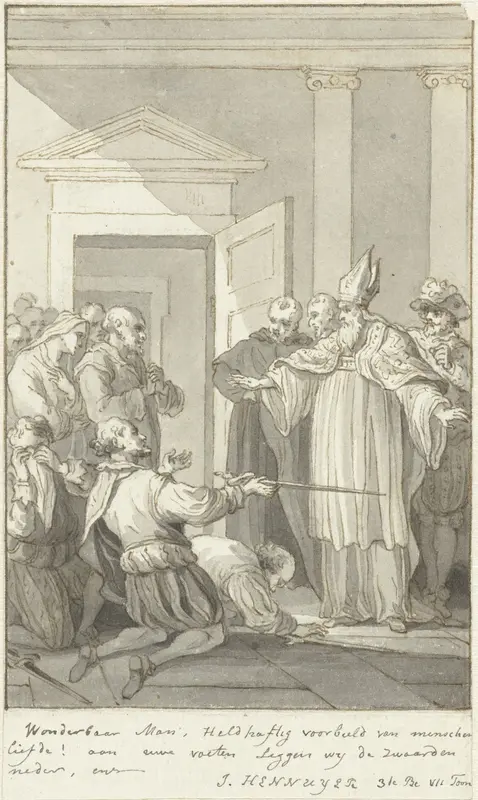 Illustratie voor het toneelstuk Hennuyer, Bisschop van Lisieux Wall Art by Reinier Vinkeles (I) - High-Resolution Digital Print