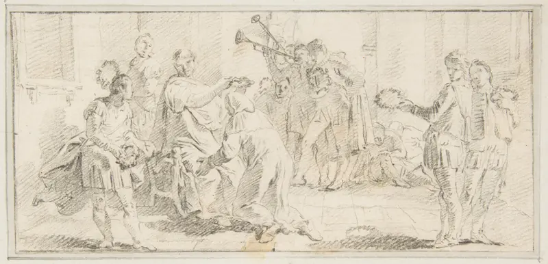 Illustration for a Book: Allegorical Scene of Coronation Wall Art by Giovanni Battista Tiepolo - High-Resolution Digital Print