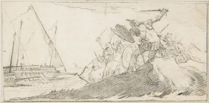 Illustration for a Book: Battle by the Sea Coast Wall Art by Giovanni Battista Tiepolo - High-Resolution Digital Print