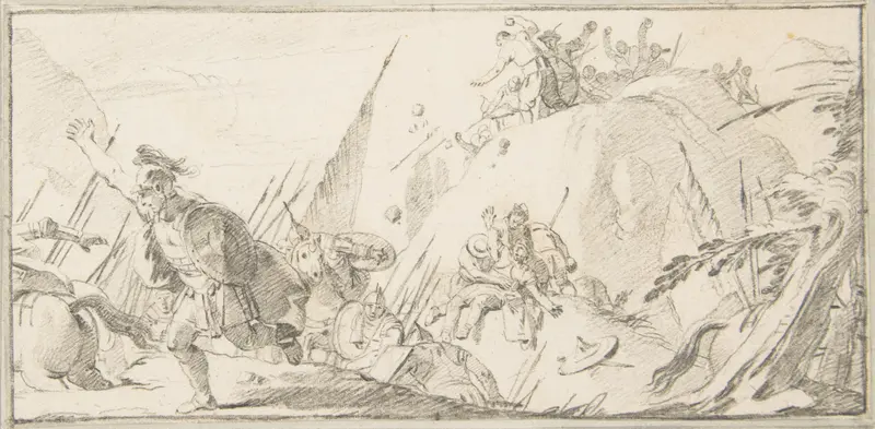 Illustration for a Book:  Scene of Combat Wall Art by Giovanni Battista Tiepolo - High-Resolution Digital Print