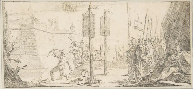 Illustration for a Book:  Siege of a City Wall Art by Giovanni Battista Tiepolo - High-Resolution Digital Print