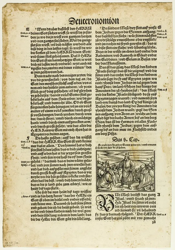Illustration from a German Bible, plate 38 from Woodcuts from Books of the XVI Century Wall Art by Hans Holbein, the younger - High-Resolution Digital Print
