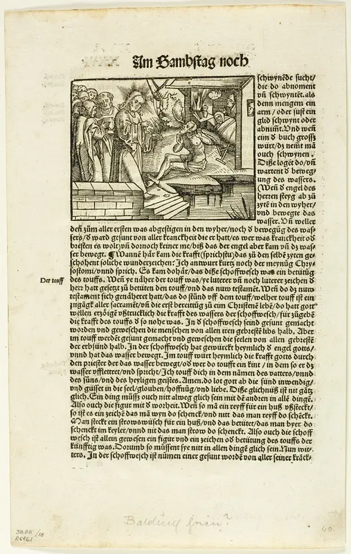 Illustration from Das Buch der Evangelien, plate eighteen from Woodcuts from Books of the XVI Century Wall Art by Unknown artist - High-Resolution Digital Print