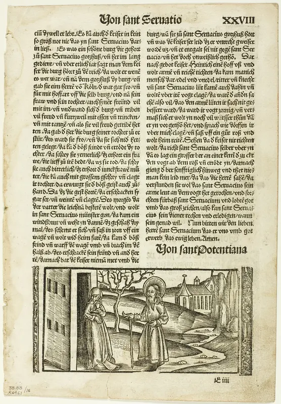 Illustration from Das Leben der Heiligen, plate sixteen from Woodcuts from Books of the XVI Century Wall Art by Unknown artist - High-Resolution Digital Print