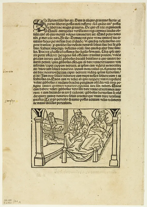 Illustration from "Fabulae Aesopi", plate 34 from Woodcuts from Books of the XVI Century Wall Art by Unknown artist - High-Resolution Digital Print