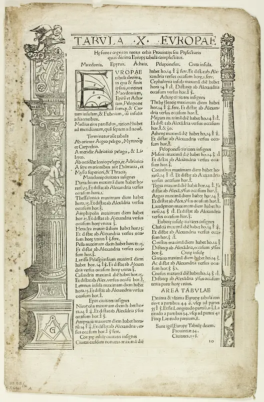 Illustration from "Geographia", plate 36 from Woodcuts from Books of the XVI Century Wall Art by Unknown artist - High-Resolution Digital Print