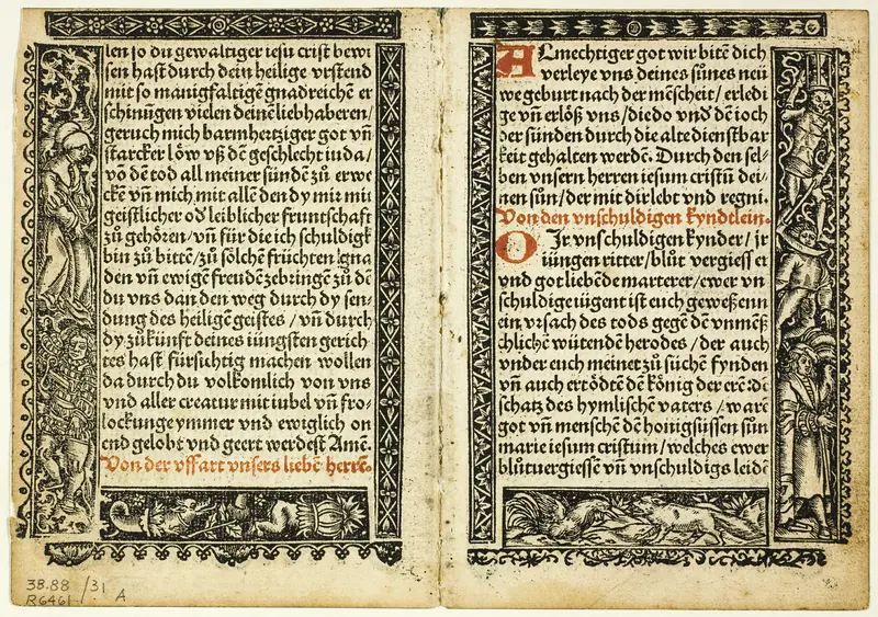 Illustration from Hortulus animae, plate 31 from Woodcuts from Books of the XVI Century Wall Art by Unknown artist - High-Resolution Digital Print