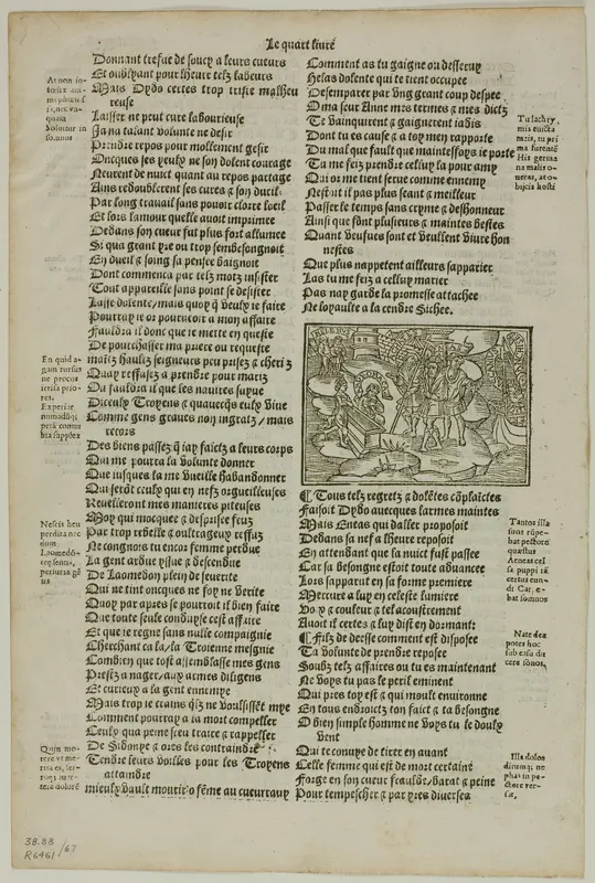 Illustration from Les Eneydes de Virgille, plate 67 from Woodcuts from Books of the XVI Century Wall Art by Unknown artist - High-Resolution Digital Print