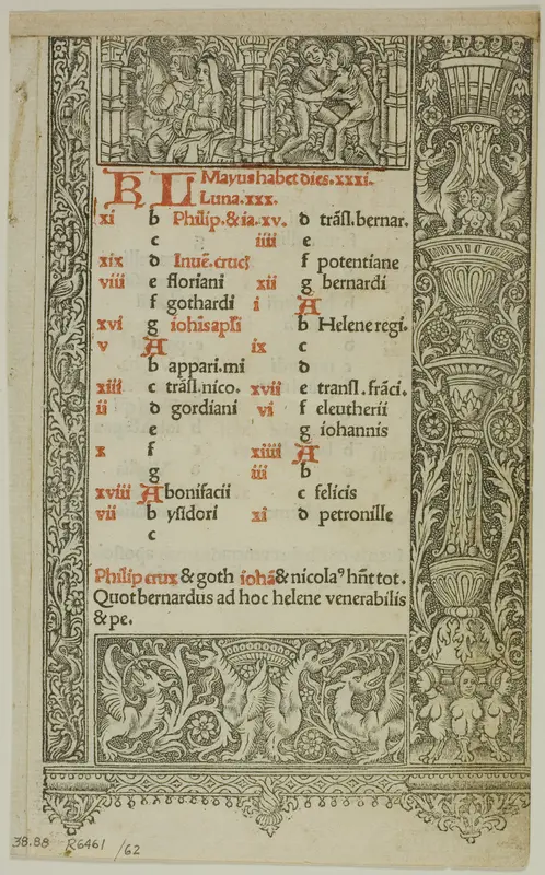 Illustration from Officium B.M.V., plate 62 from Woodcuts from Books of the XVI Century Wall Art by Unknown artist - High-Resolution Digital Print