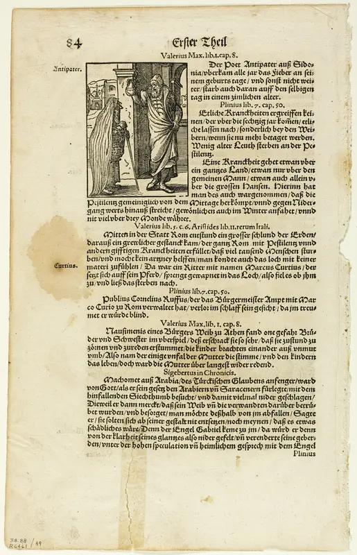 Illustration from Plinius' Naturgeschichte by J. Heyden, plate 49 from Woodcuts from Books of the XVI Century Wall Art by Jost Amman - High-Resolution Digital Print