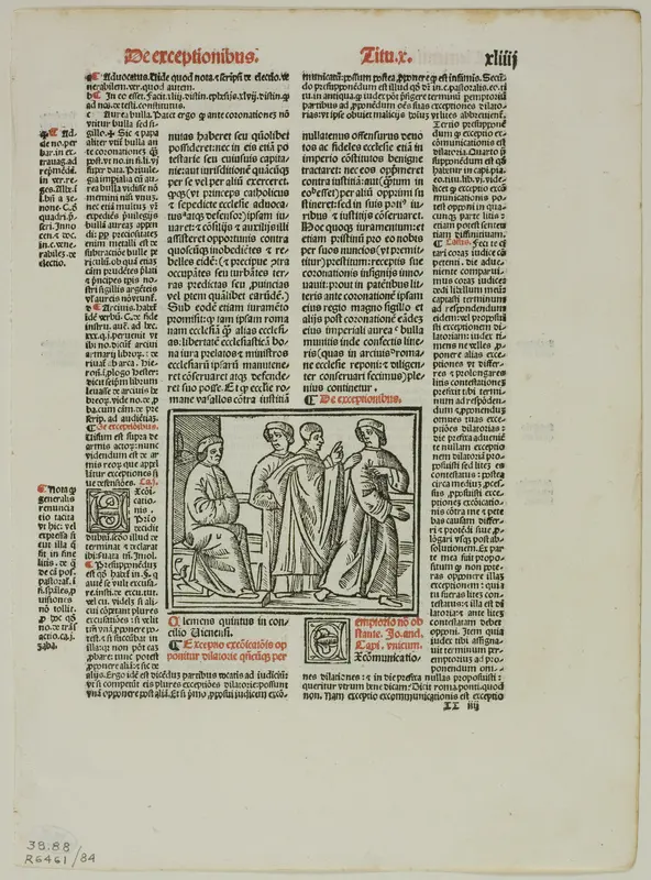 Illustration from Sextus decretalium liber by Bonifce VIII, plate 84 from Woodcuts from Books of the XVI Century Wall Art by Unknown artist - High-Resolution Digital Print