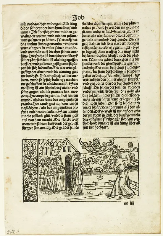 Illustration from the 14th German Bible, plate 21 from Woodcuts from Books of the XVI Century Wall Art by Unknown artist - High-Resolution Digital Print