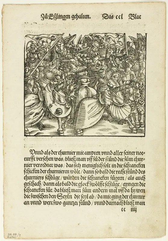 Illustration from Turnierbuch (Tournament Book), plate seven from Woodcuts from Books of the XVI Century Wall Art by Monogrammist H.H. - High-Resolution Digital Print