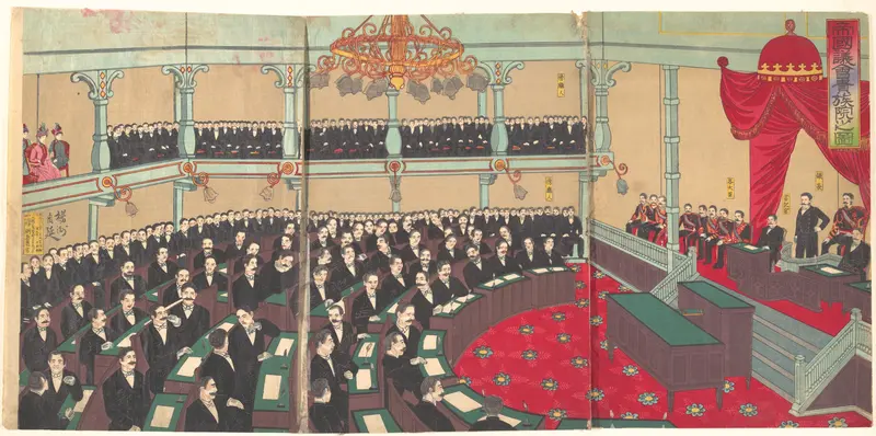 Illustration of The Imperial Assembly of the House of Peers (Teikoku gikai kizokuin no zu)