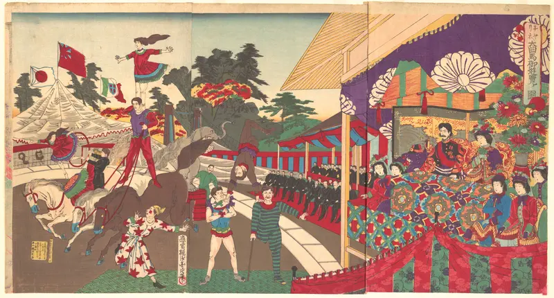 Illustration of the Imperial Excursion to see the Charini's Circus (Charine daikyokuba goyūran no zu)