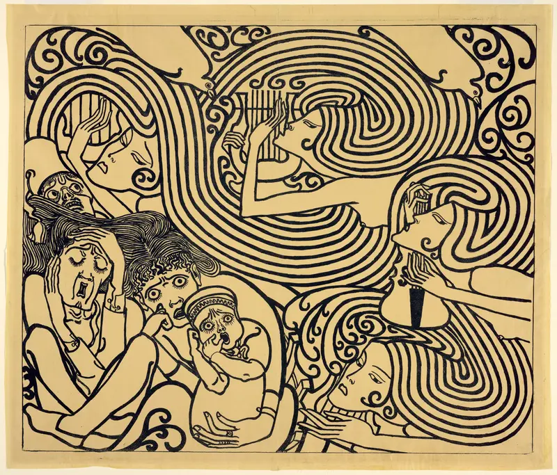 Image Design for a Poster, Wagenaar's Cantata 'The Shipwreck' by Jan Toorop - High-Resolution Digital Print