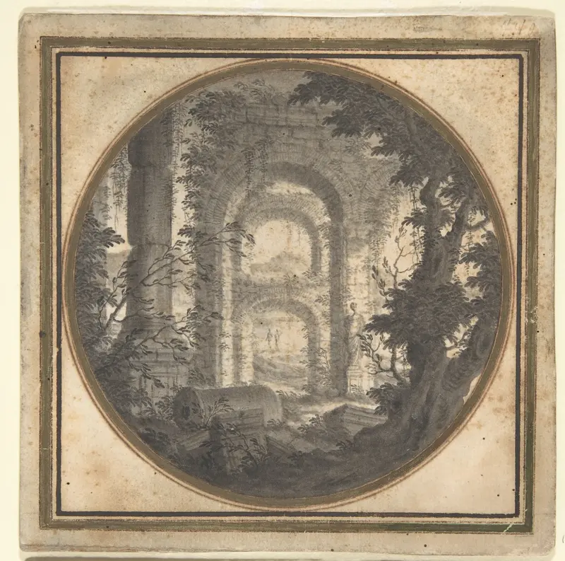 Imaginary Landscape with Classical Ruins Wall Art by Carlo Fantaccini - High-Resolution Digital Print