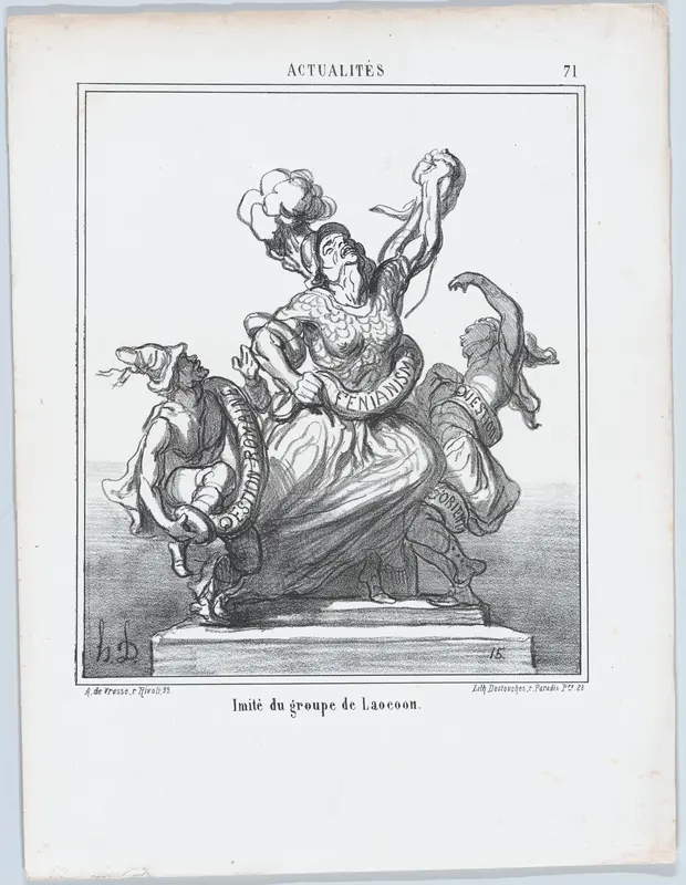 Imitation of the Laocoön-group, from "News of the day" Wall Art by Honoré Daumier - High-Resolution Digital Print