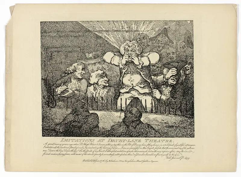 Imitations and Drury-Lane Theatre, from Boswell's Tour of the Hebrides Wall Art by Thomas Rowlandson - High-Resolution Digital Print