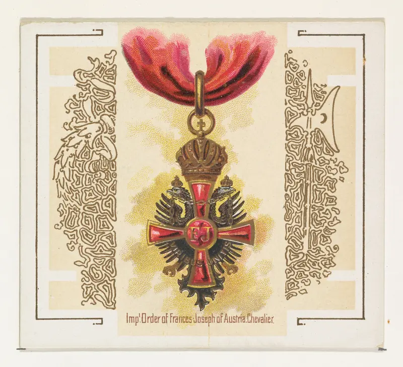 Imperial Order of Frances Joseph of Austria, Chevalier, from the World's Decorations series (N44) for Allen & Ginter Cigarettes Wall Art by Allen & Ginter - High-Resolution Digital Print