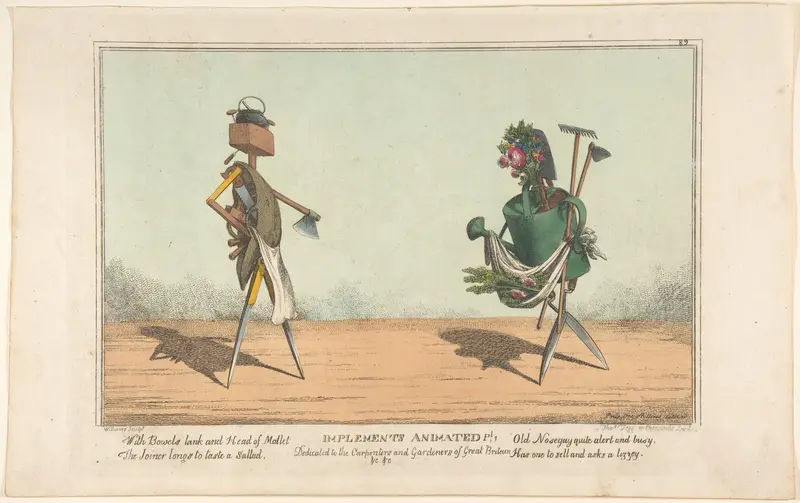 Implements Animated, Pl. 1, Dedicated to the Carpenters and Gardeners of Great Britain Wall Art by Charles Williams - High-Resolution Digital Print