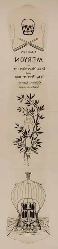 Impression of the Plate on Meryon's Tombstone Wall Art by Félix Henri Bracquemond - High-Resolution Digital Print