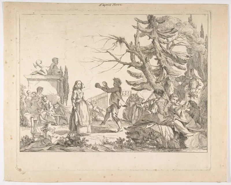 Impromtu Dance (Le Bal improvisé) Wall Art by Jean-Baptiste Marie Pierre - High-Resolution Digital Print