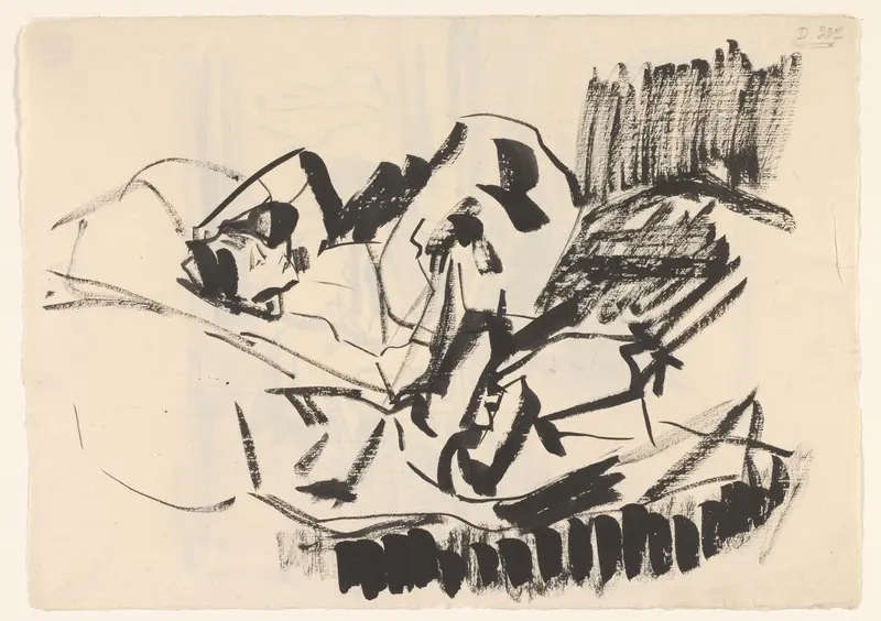 In bed liggende vrouw Wall Art by Rik Wouters - High-Resolution Digital Print