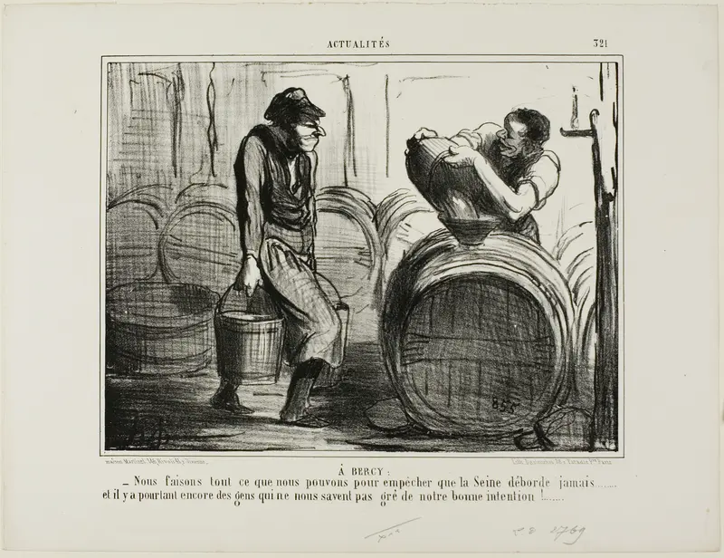 In Bercy. “We are doing everything to avoid that the river Seine overflows... and there are still people who are questioning our good intentions,” plate 321 from Actualités