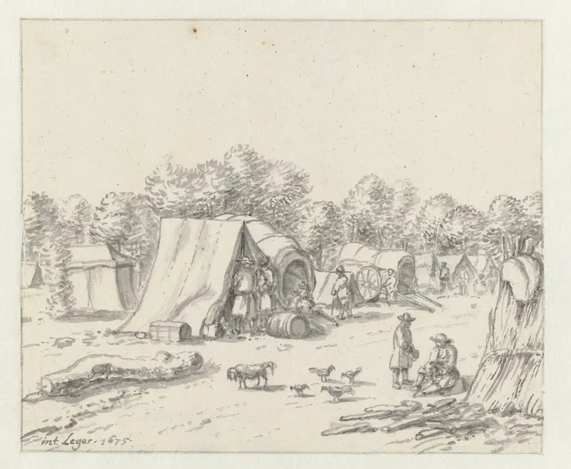 In het kampement van het leger van Willem III Wall Art by Unknown - High-Resolution Digital Print
