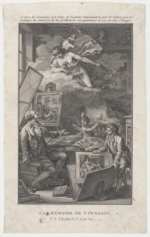In Memory of P. FR. Basan [for the catalogue of the collection of P.-F. Basan] Wall Art by Pierre Philippe Choffard - High-Resolution Digital Print