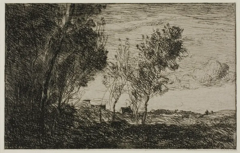 In the Dunes: Souvenir of the Woods of the Hague Wall Art by Jean Baptiste Camille Corot - High-Resolution Digital Print