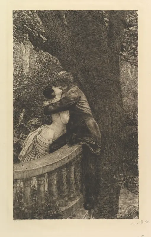 In the Park (from the series A Love) Wall Art by Max Klinger - High-Resolution Digital Print