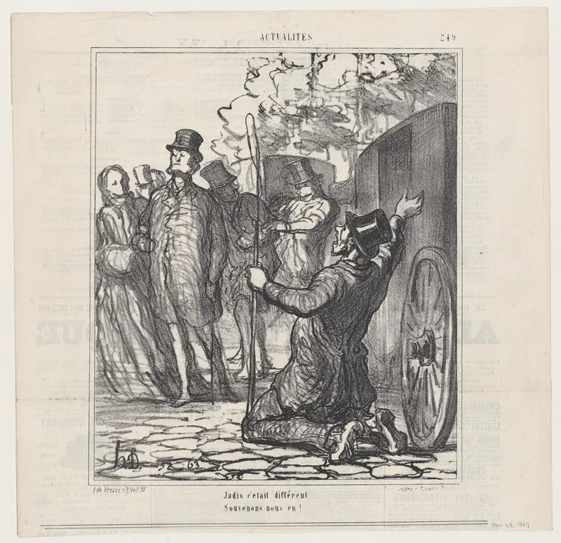 In the past it was different. Let us try to remember, from 'News of the day,' published in Le Charivari, November 29, 1867 Wall Art by Honoré Daumier - High-Resolution Digital Print