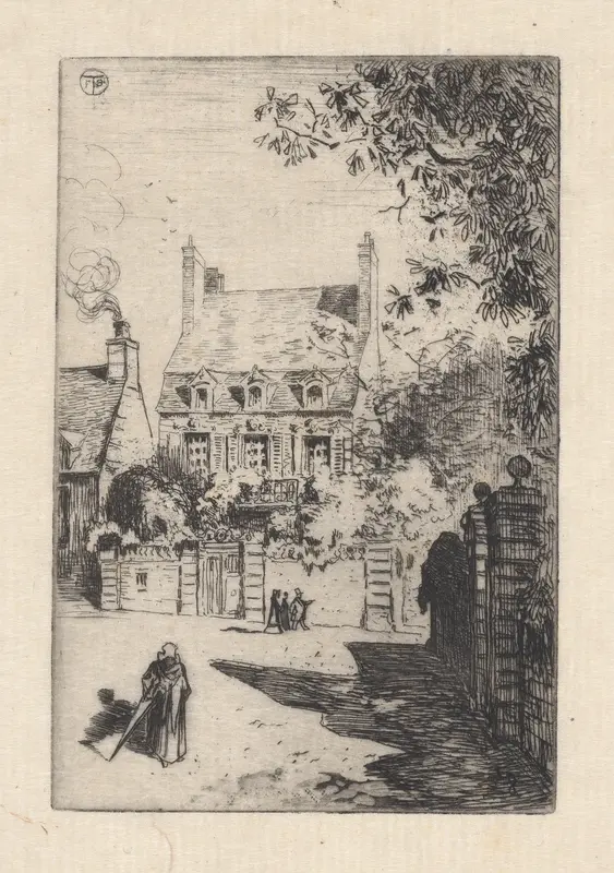 In the Provinces -- The House of Orléans (Valognes) Wall Art by Félix-Hilaire Buhot - High-Resolution Digital Print